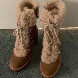 Jennifer Lopez Fur & Suede Ankle Boots
